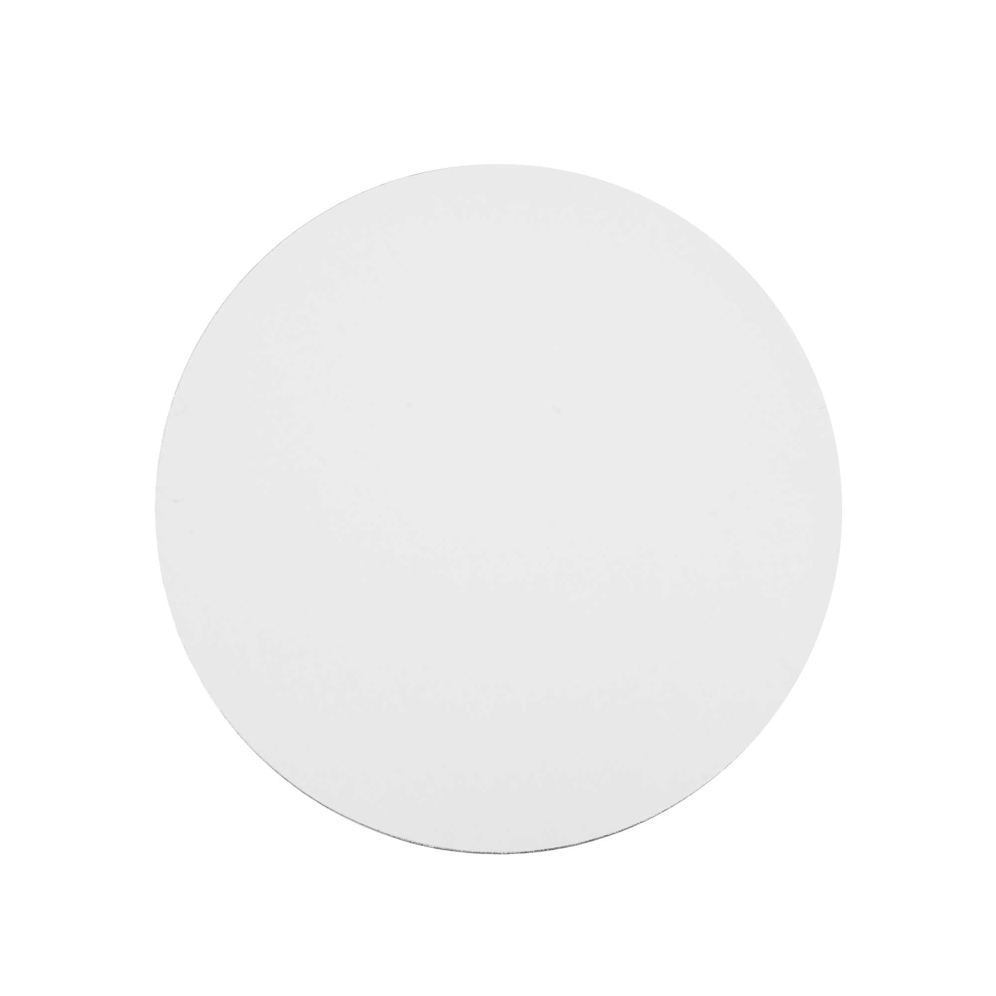Pastry Tek Round Metallic Silver Cardboard Cake Drum Board - Covered Edge - 12" x 12" x 1/2" - 1 count box