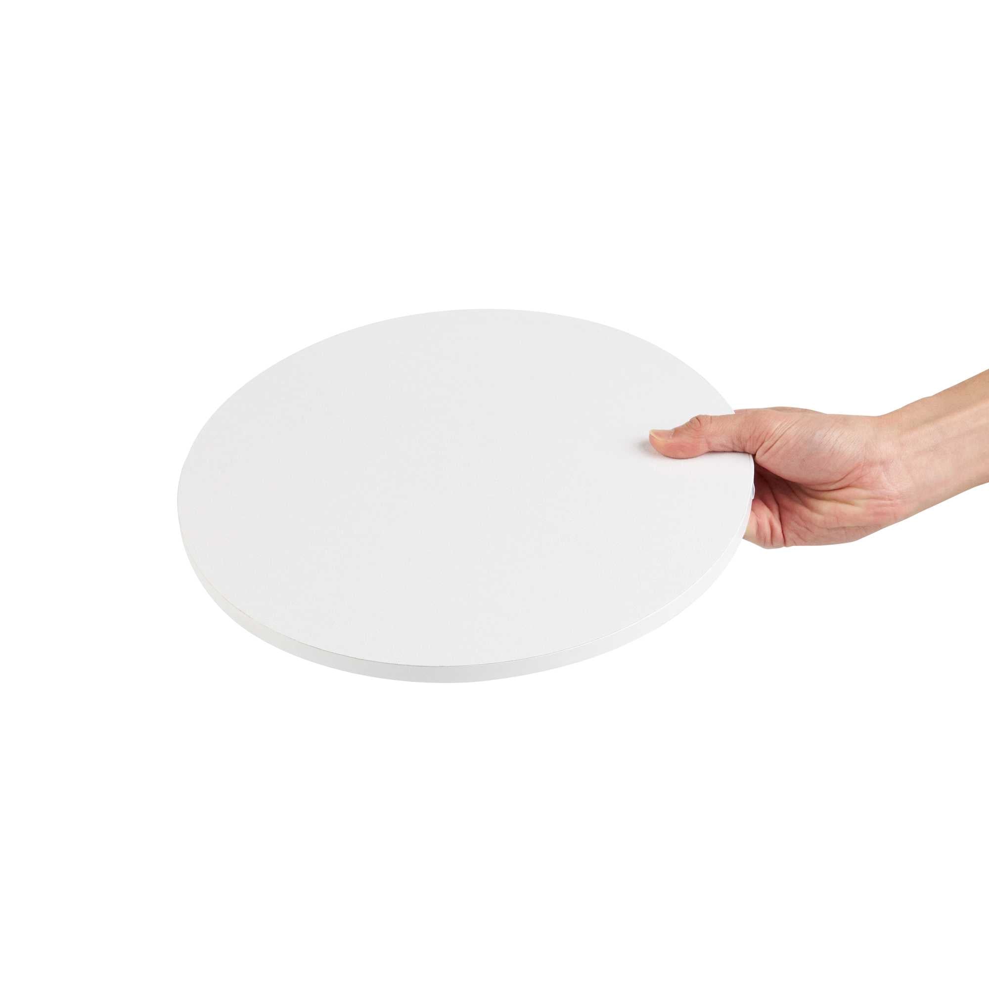 Pastry Tek Round White Cardboard Cake Drum Board - Covered Edge - 12" x 12" x 1/2" - 1 count box