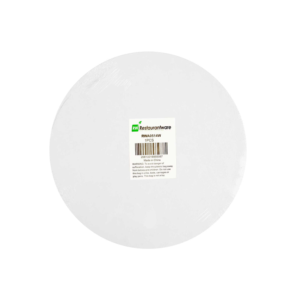 Pastry Tek Round White Cardboard Cake Drum Board - Covered Edge - 12" x 12" x 1/2" - 1 count box