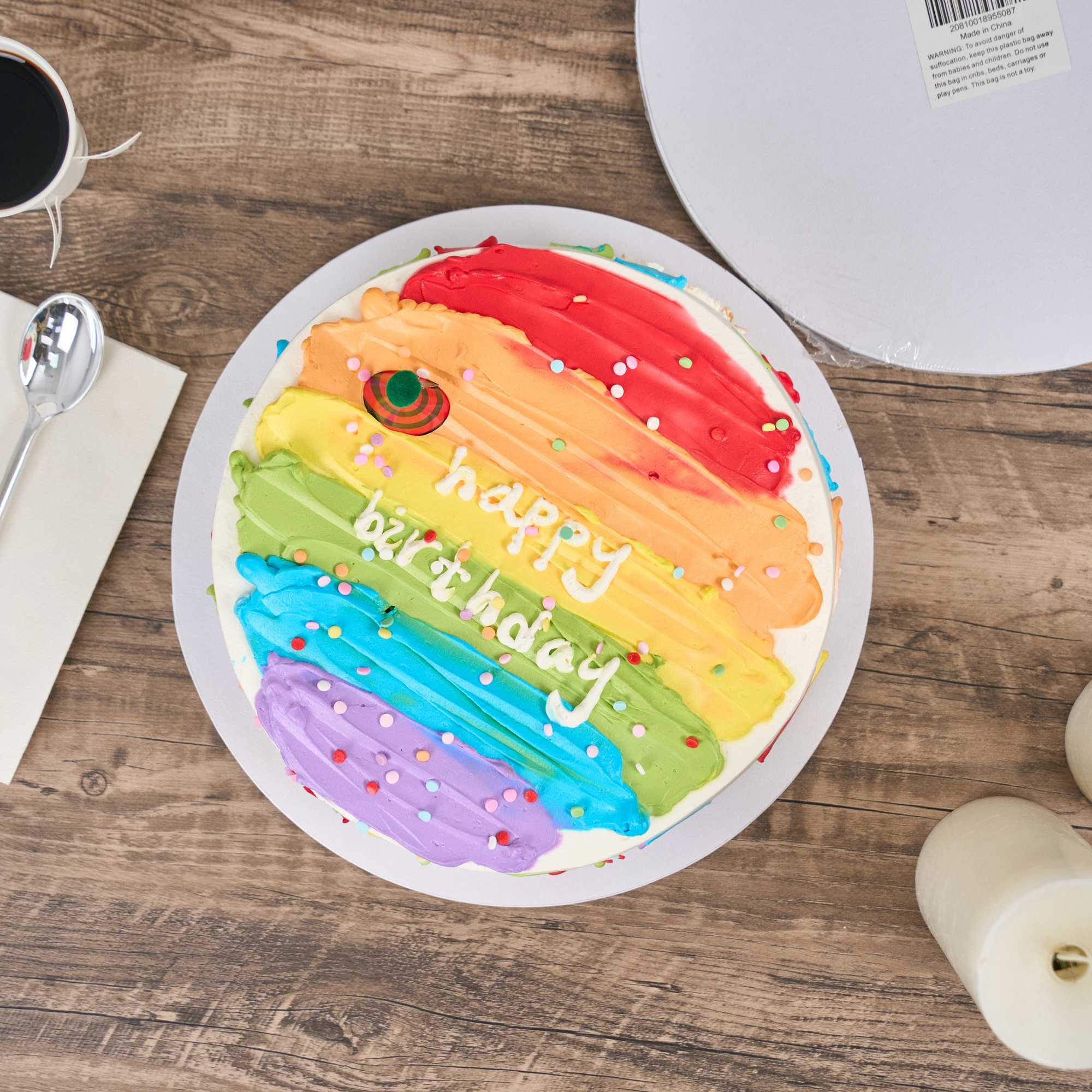 Pastry Tek Round White Cardboard Cake Drum Board - Covered Edge - 12" x 12" x 1/2" - 1 count box