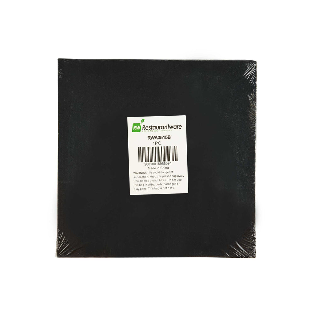 Pastry Tek Square Black Cardboard Cake Drum Board - Covered Edge - 8" x 8" x 1/2" - 1 count box
