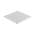 Pastry Tek Square Metallic Silver Cardboard Cake Drum Board - Covered Edge - 8" x 8" x 1/2" - 1 count box