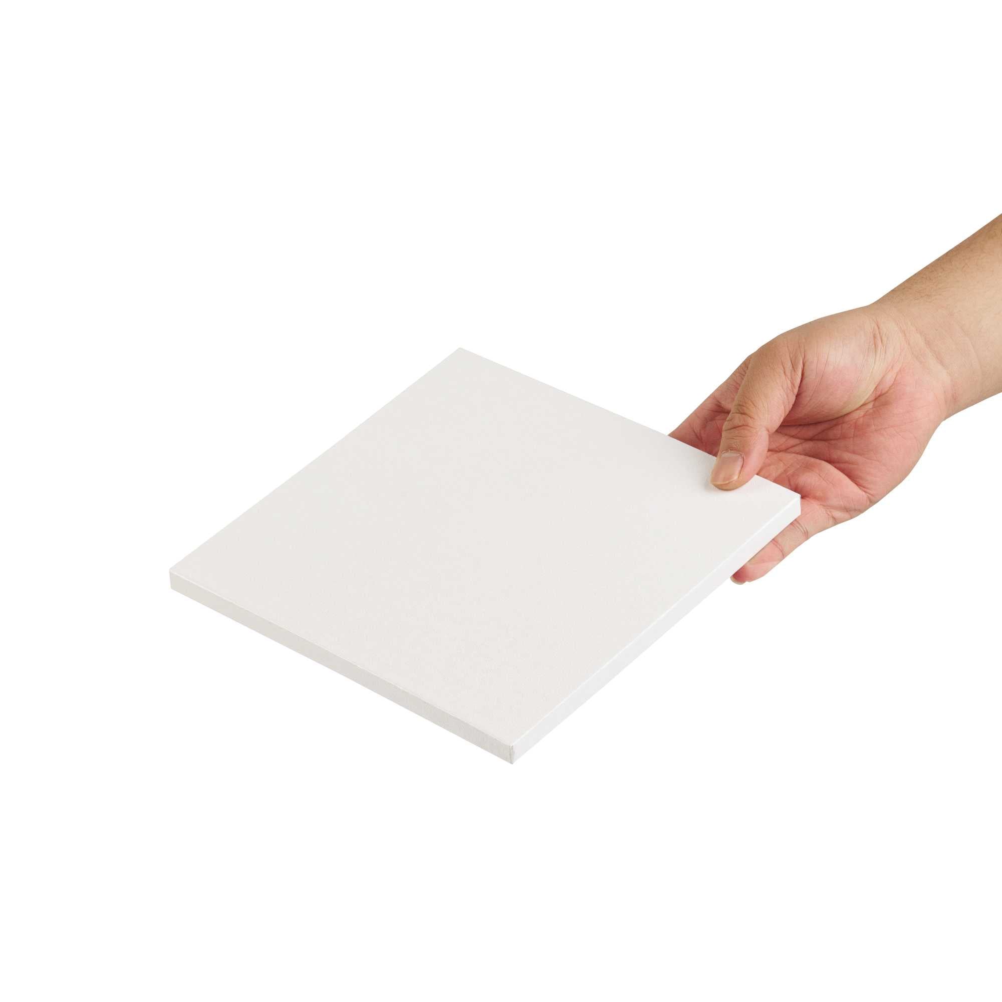 Pastry Tek Square White Cardboard Cake Drum Board - Covered Edge - 8" x 8" x 1/2" - 1 count box