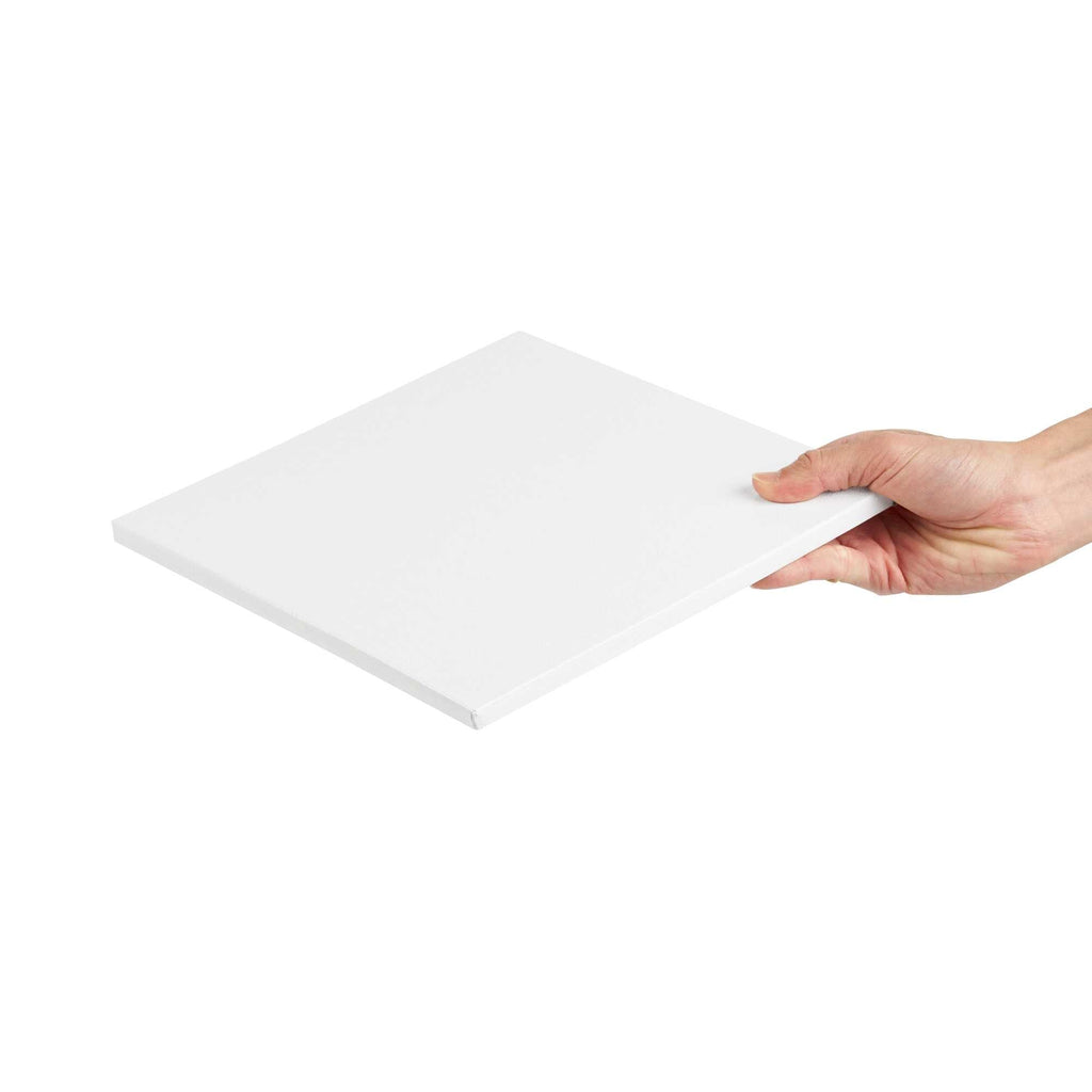 Pastry Tek Square White Cardboard Cake Drum Board - Covered Edge - 10" x 10" x 1/2" - 1 count box