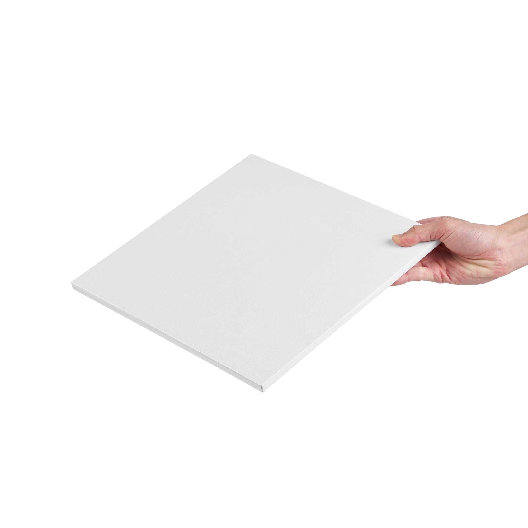 Pastry Tek Square White Cardboard Cake Drum Board - Covered Edge - 12" x 12" x 1/2" - 1 count box