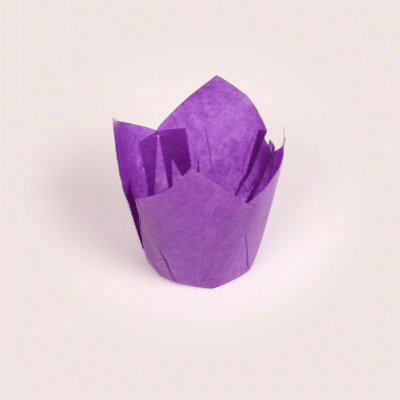 Panificio 4 oz Violet Paper Tulip Baking Cup - Greaseproof - 3 1/2" x 3 1/2" x 3 1/2" - 200 count box