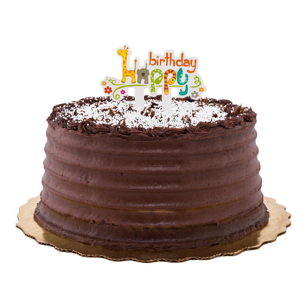 Top Cake Assorted Paper Happy Birthday Cake Topper - Jungle Safari - 3 3/4" x 2 3/4" - 10 count box