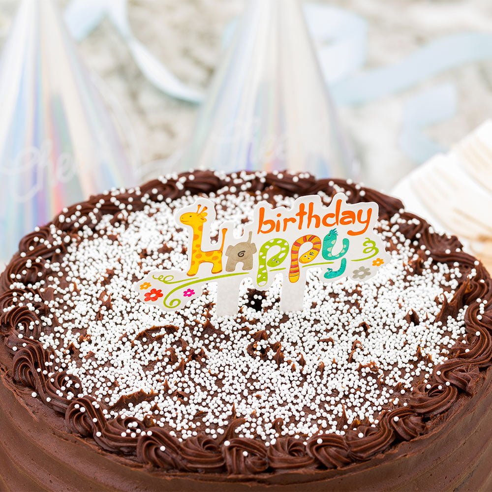 Top Cake Assorted Paper Happy Birthday Cake Topper - Jungle Safari - 3 3/4" x 2 3/4" - 10 count box