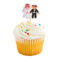 Top Cake Assorted Paper Wedding Cake Topper - Jewish Bride and Groom - 3 1/4" x 1 1/2" - 10 count box