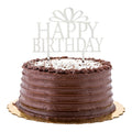 Top Cake Silver Acrylic Happy Birthday Cake Topper - Mirrored - 6" x 5 3/4" - 1 count box