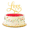 Top Cake Gold Acrylic Love Cake Topper - Mirrored, Heart - 5 3/4" x 5 1/4" - 1 count box