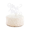 Top Cake Mirrored Silver Acrylic Mr and Mrs Cake Topper - 7" x 5 1/2" - 1 count box