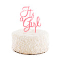 Top Cake Pink Acrylic Baby Shower Cake Topper - Its a Girl - 7" x 4" - 1 count box