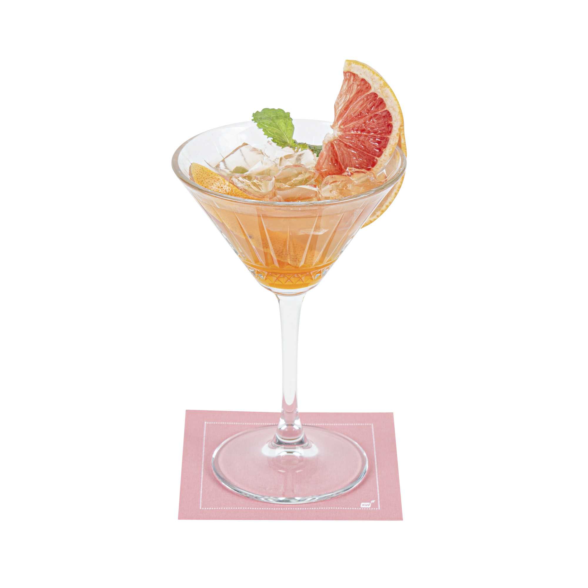 Luxenap Square Pink Cotton Cocktail Napkin - Organic, Disposable - 4 1/2" x 4 1/2" - 50 count box