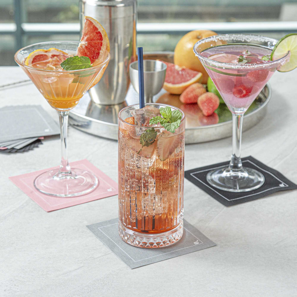Luxenap Square Pink Cotton Cocktail Napkin - Organic, Disposable - 4 1/2" x 4 1/2" - 50 count box