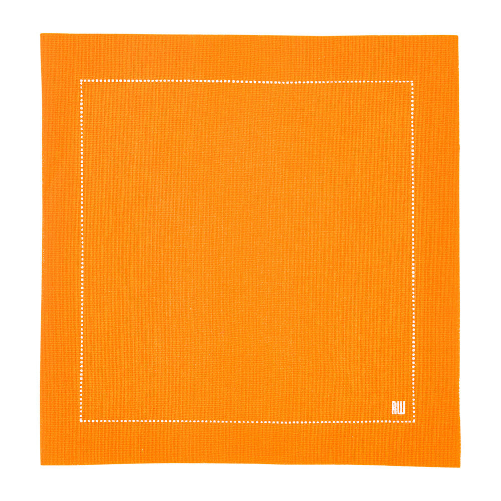 Luxenap Square Orange Cotton Cocktail Napkin - Organic, Disposable - 4 1/2" x 4 1/2" - 50 count box