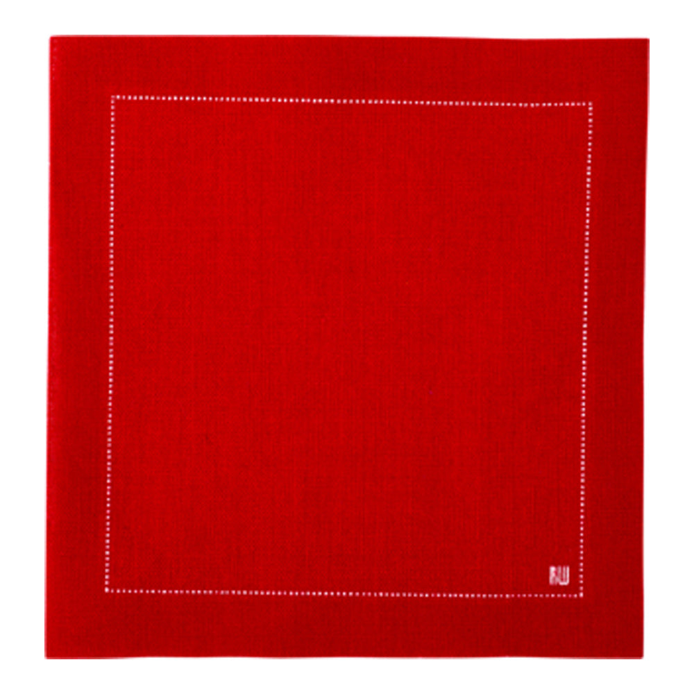 Luxenap Square Red Cotton Cocktail Napkin - Organic, Disposable - 4 1/2" x 4 1/2" - 50 count box