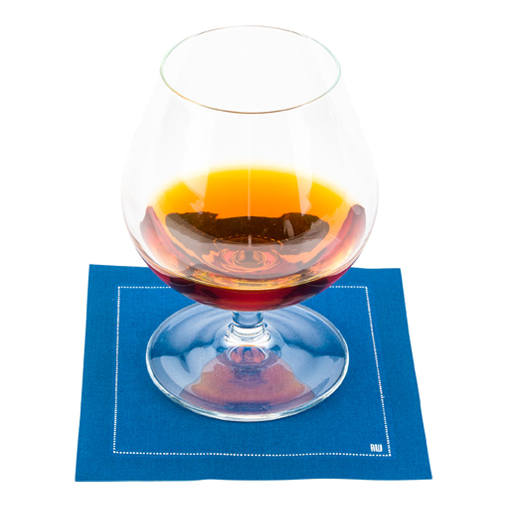 Luxenap Square Midnight Blue Cotton Cocktail Napkin - Organic, Disposable - 4 1/2" x 4 1/2" - 50 count box