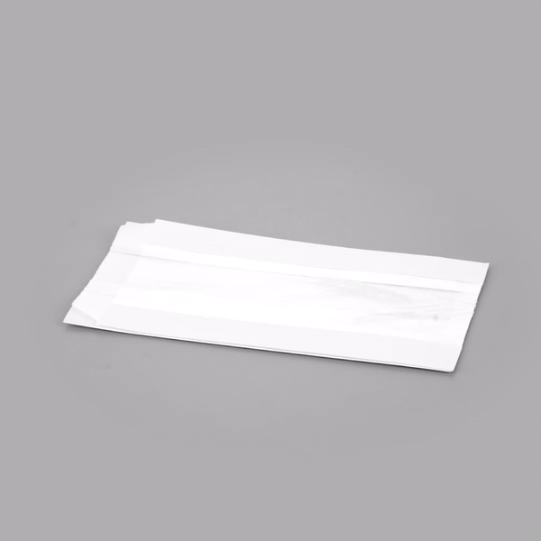 Bag Tek White Paper Bread Bag - Micro-Perforated, Greaseproof, Wheat Pattern - 4 3/4" x 2 3/4" x 8 1/2" - 100 count box