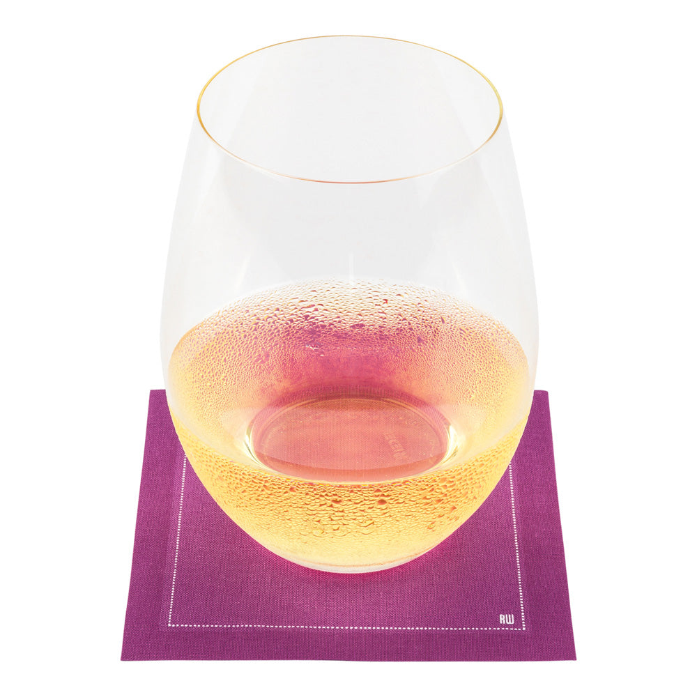 Luxenap Square Purple Cotton Cocktail Napkin - Organic, Disposable - 4 1/2" x 4 1/2" - 500 count box