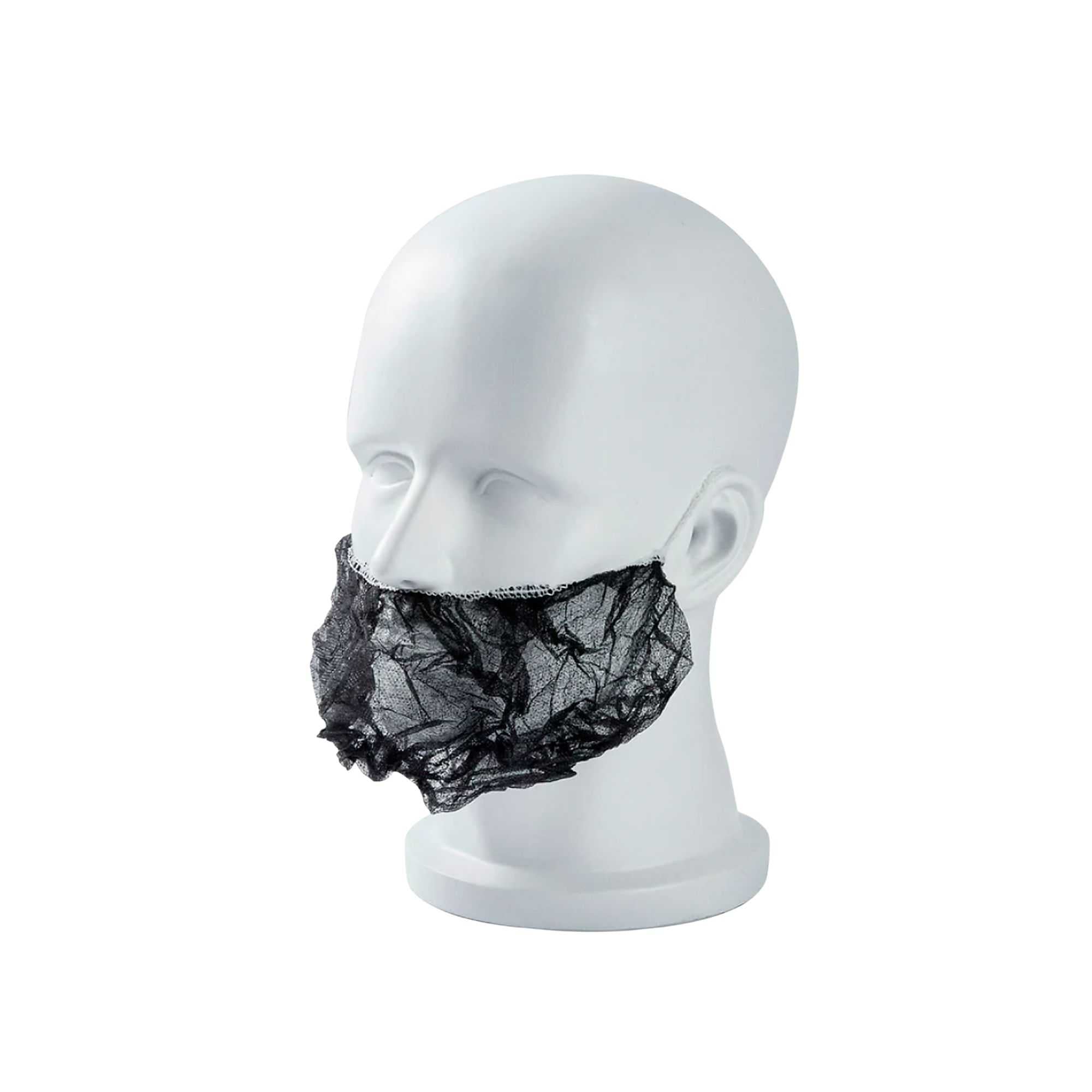 Clean Tek Professional Black Disposable Beard Cover - 19" - 1000 count box