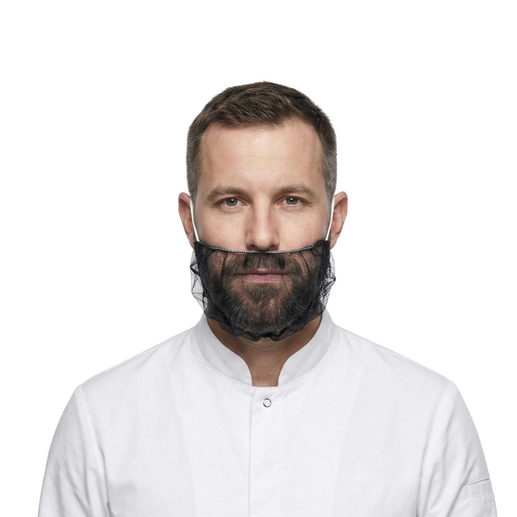 Clean Tek Professional Black Disposable Beard Cover - 19" - 1000 count box