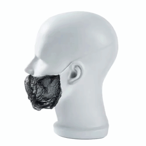 Clean Tek Professional Black Disposable Beard Cover - 19" - 1000 count box