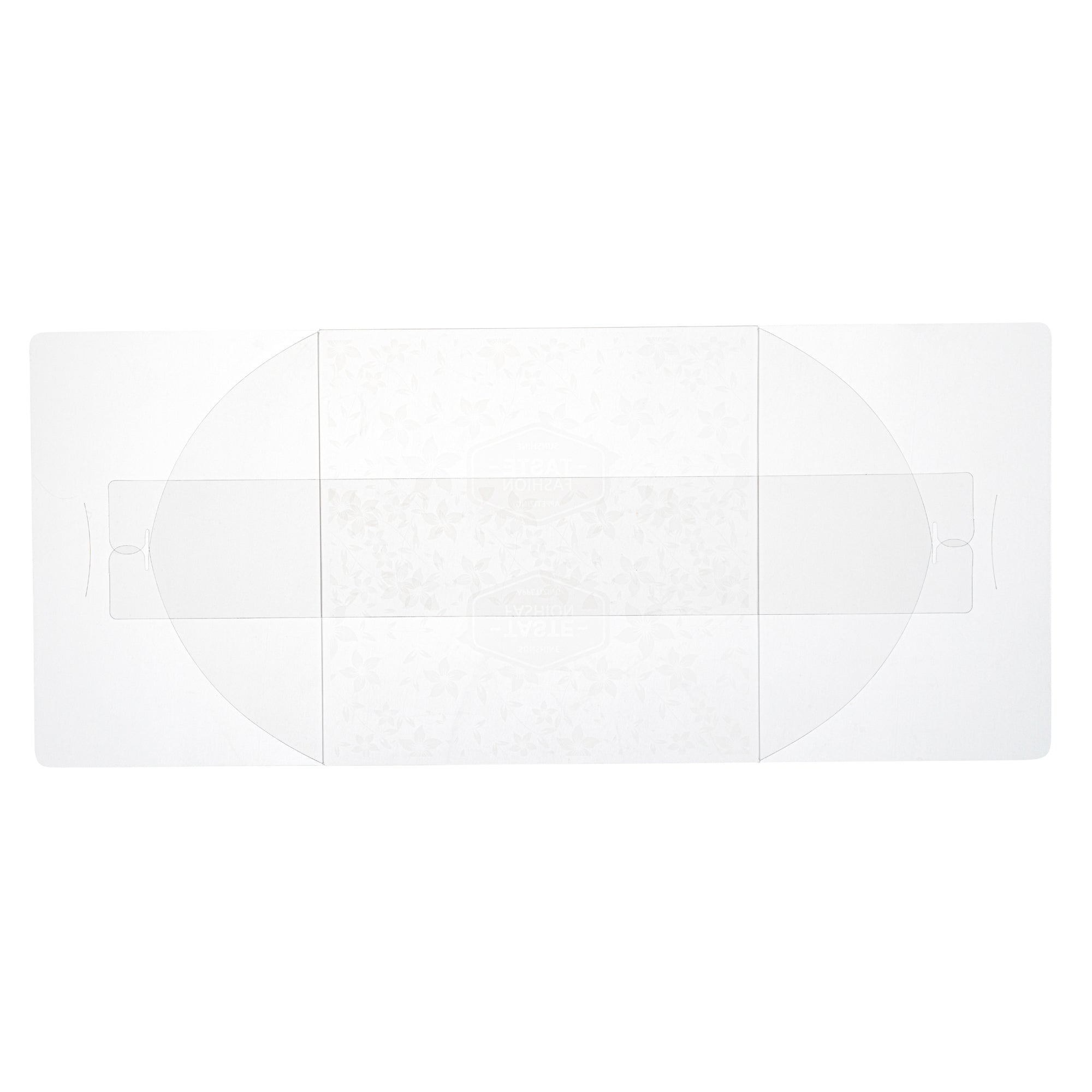 Sweet Vision Square Clear Plastic Cake Box - White Base, Gray Ribbon, Flower Garden Design - 10" x 10" x 6 3/4" - 10 count box