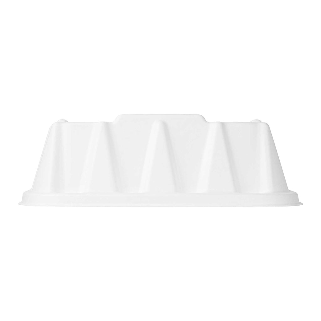 Pulp Safe No PFAS Added Square White Sugarcane/Bagasse Tray Lid - Home Compostable, Fits 12" - 100 count box