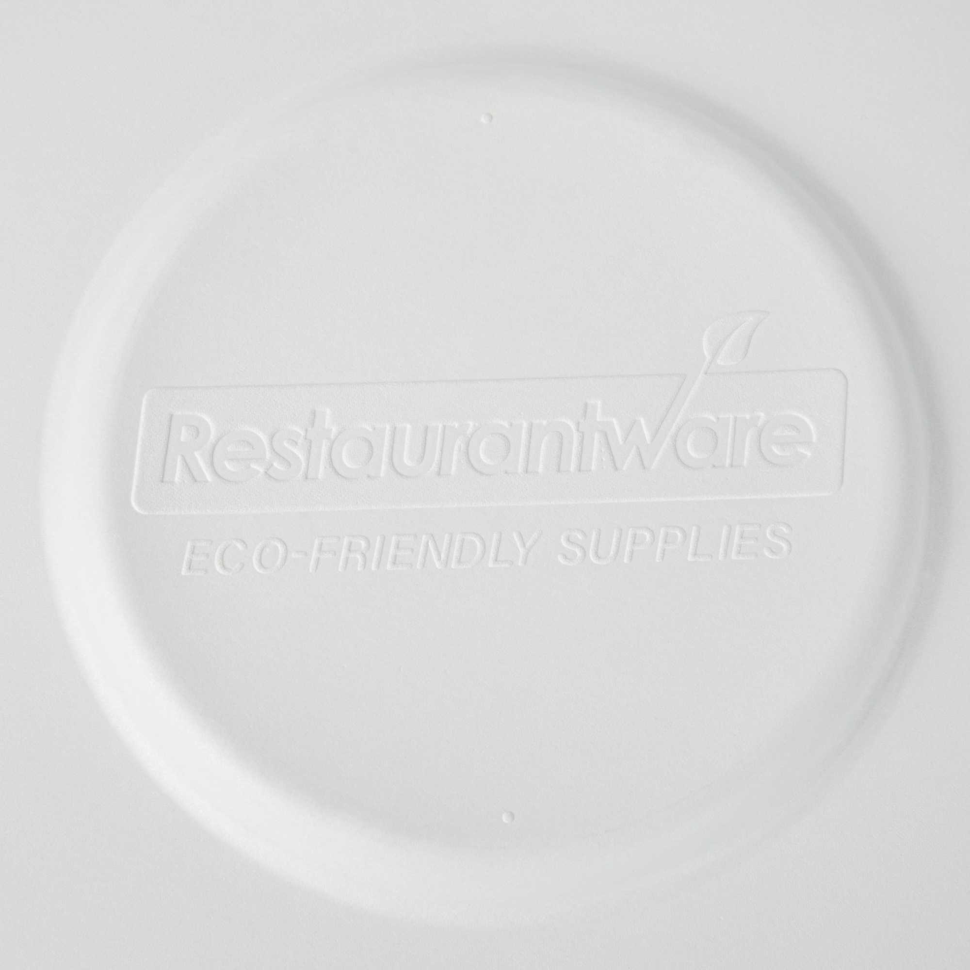 Pulp Safe No PFAS Added Square White Sugarcane/Bagasse Tray Lid - Home Compostable, Fits 12" - 100 count box