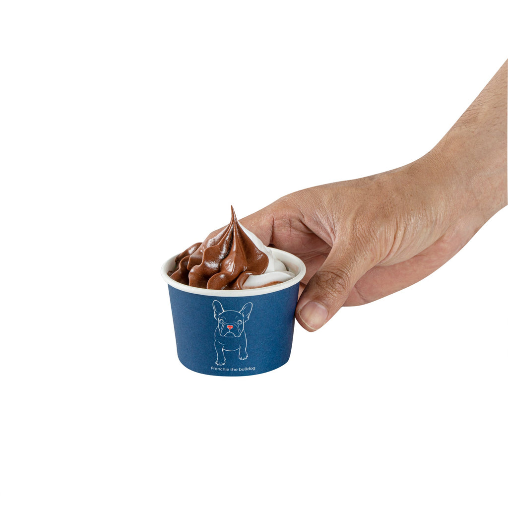Coppetta 4 oz Round Frenchie Paper To Go Cup - 3" x 3" x 2 1/2" - 200 count box