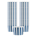 Coppetta 4 oz Round Blue and White Stripe Paper To Go Cup - 3" x 3" x 2 1/2" - 50 count box