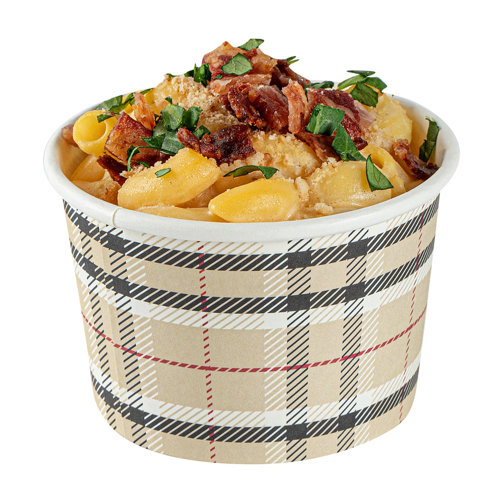 Coppetta 4 oz Round Plaid Paper To Go Cup - 3" x 3" x 2 1/2" - 200 count box
