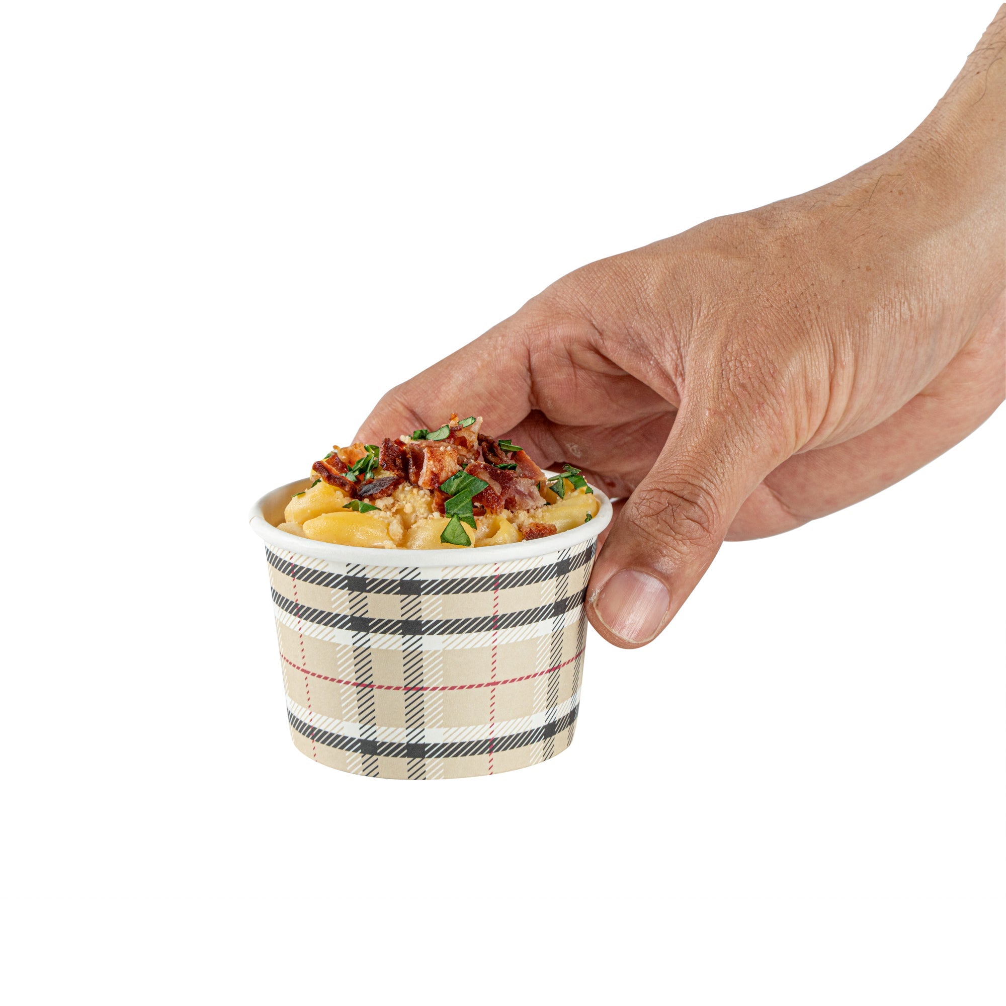 Coppetta 4 oz Round Plaid Paper To Go Cup - 3" x 3" x 2 1/2" - 200 count box
