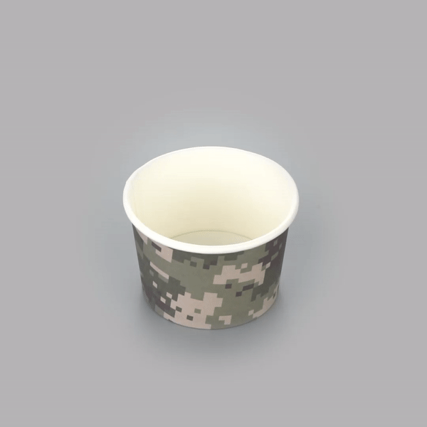 Coppetta 4 oz Round Camouflage Paper To Go Cup - 3" x 3" x 2 1/2" - 50 count box