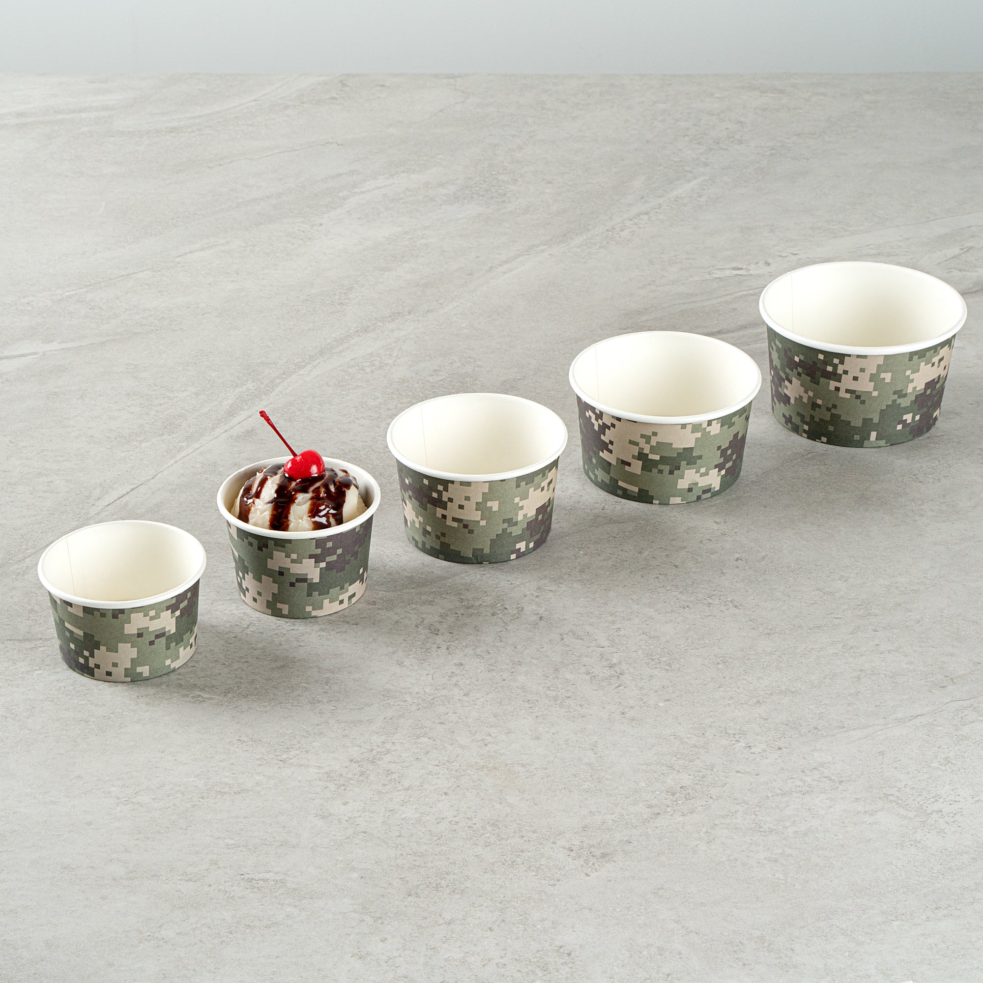 Coppetta 4 oz Round Camouflage Paper To Go Cup - 3" x 3" x 2 1/2" - 50 count box