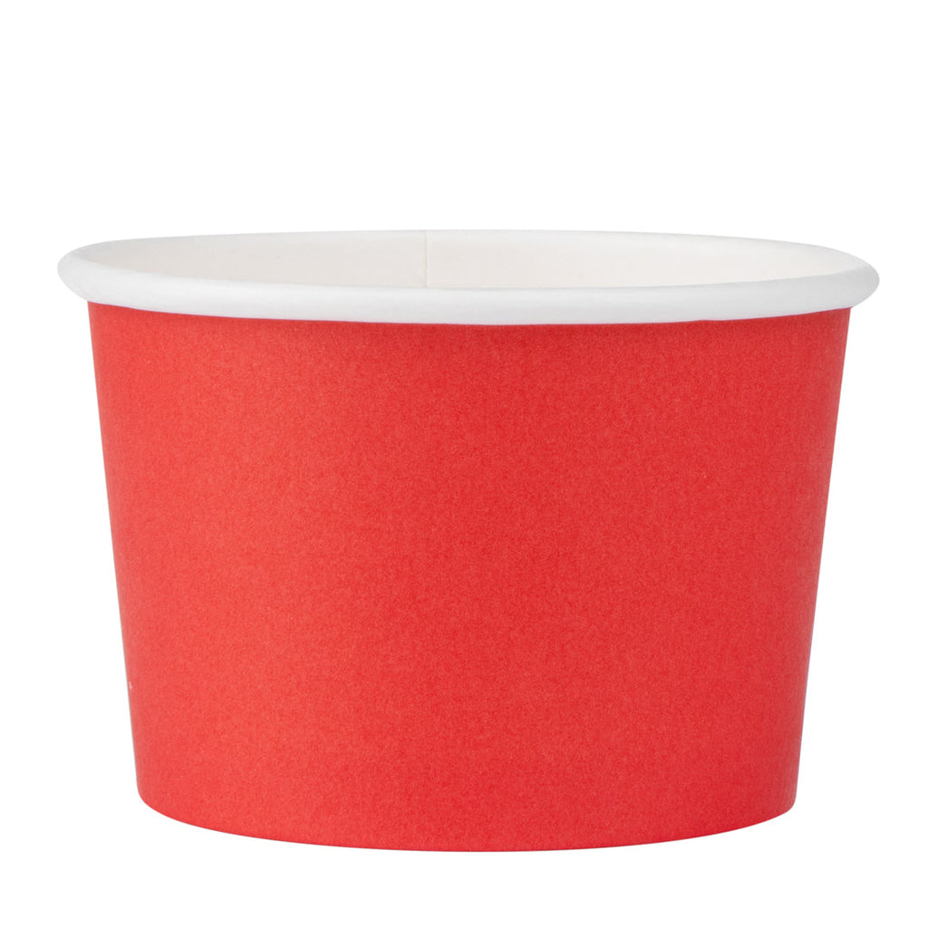 Coppetta 4 oz Round Red Paper To Go Cup - 3" x 3" x 2 1/2" - 50 count box