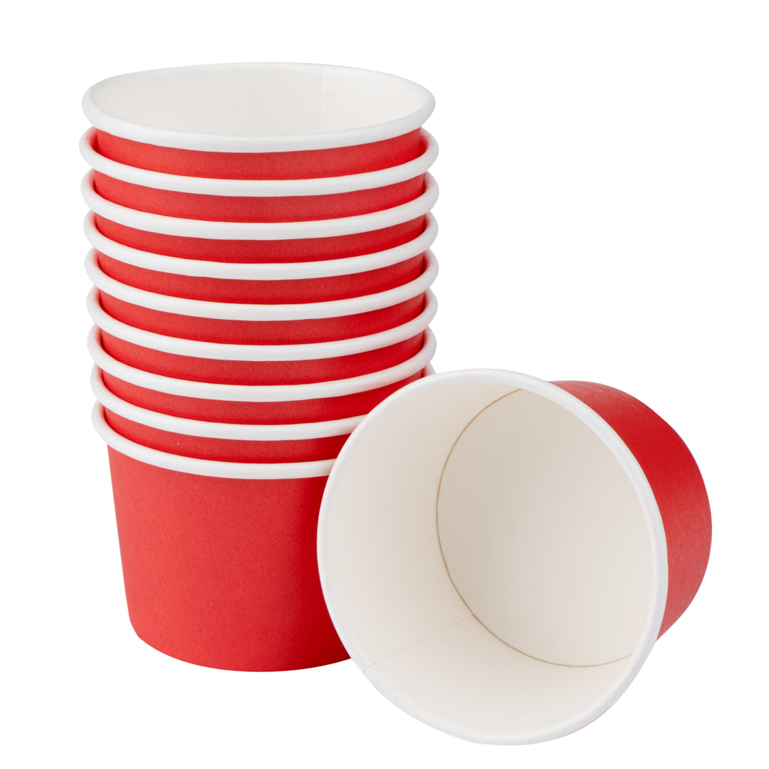 Coppetta 4 oz Round Red Paper To Go Cup - 3" x 3" x 2 1/2" - 50 count box