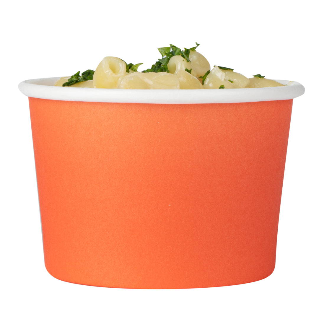 Coppetta 4 oz Round Tangerine Orange Paper To Go Cup - 3" x 3" x 2 1/2" - 50 count box