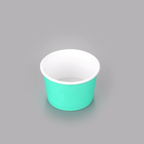 Coppetta 4 oz Round Turquoise Paper To Go Cup - 3" x 3" x 2 1/2" - 50 count box