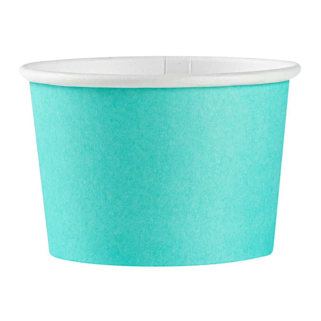 Coppetta 4 oz Round Turquoise Paper To Go Cup - 3" x 3" x 2 1/2" - 50 count box