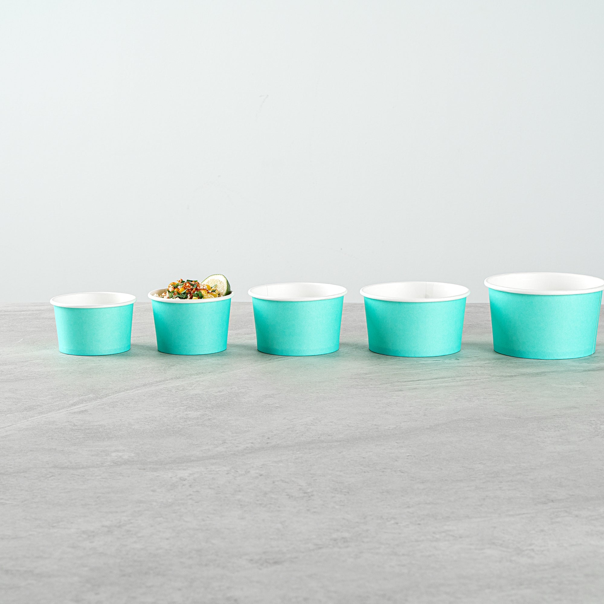 Coppetta 4 oz Round Turquoise Paper To Go Cup - 3" x 3" x 2 1/2" - 50 count box