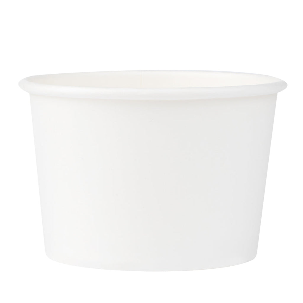 Coppetta 4 oz Round White Paper To Go Cup - 3" x 3" x 2 1/2" - 50 count box