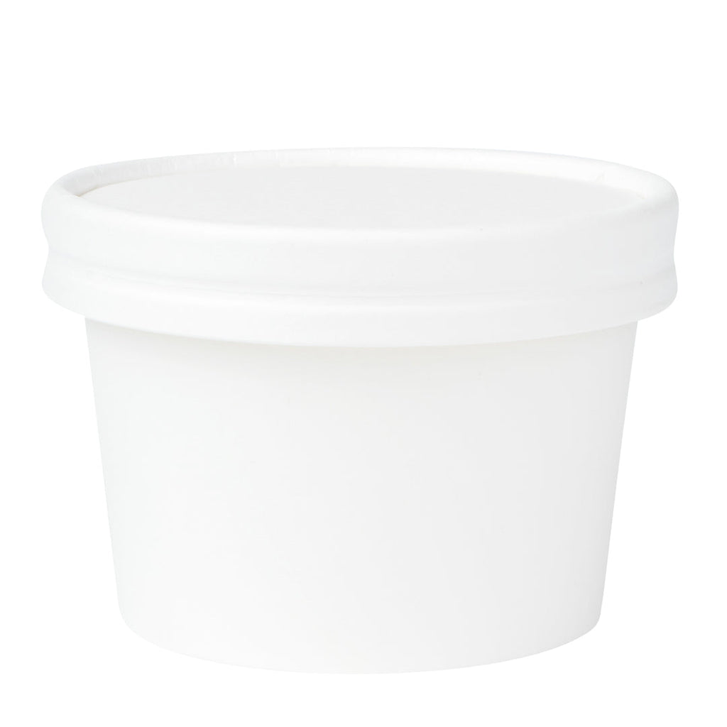 Coppetta Round White Paper To Go Cup Lid - Fits 4 oz - 50 count box