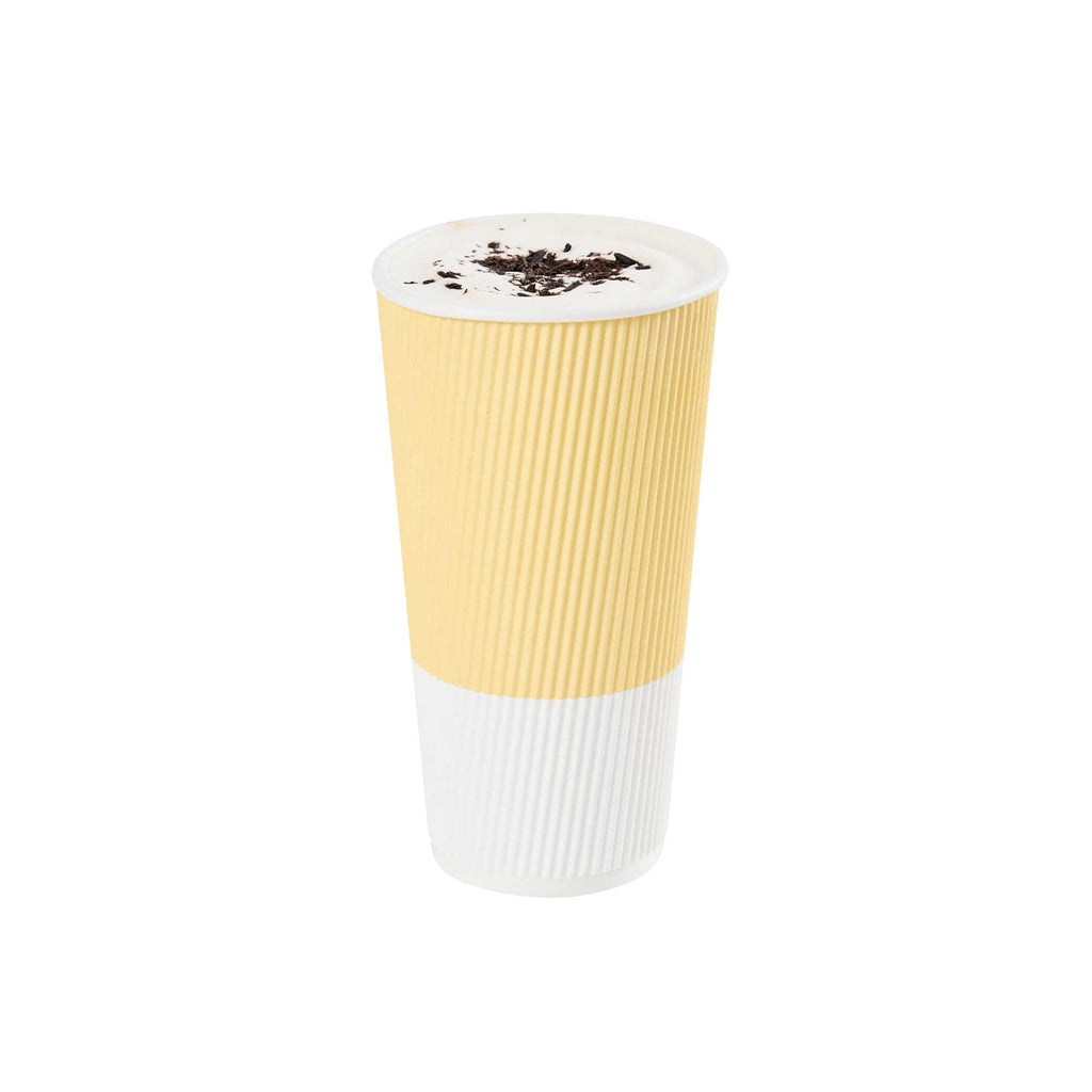 Restpresso 20 oz Light Yellow Paper Coffee Cup - Ripple Wall - 3 1/2" x 3 1/2" x 6 1/4" - 250 count box