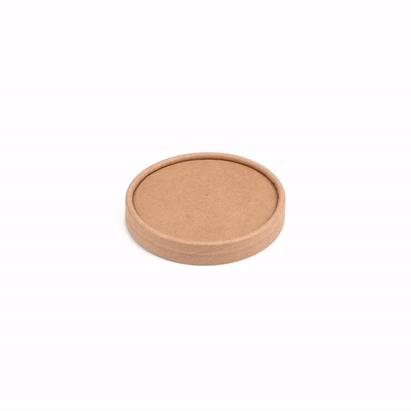 Coppetta Round Kraft Paper To Go Cup Lid - Fits 5 oz - 3 1/2" x 3 1/2" x 1/2" - 50 count box