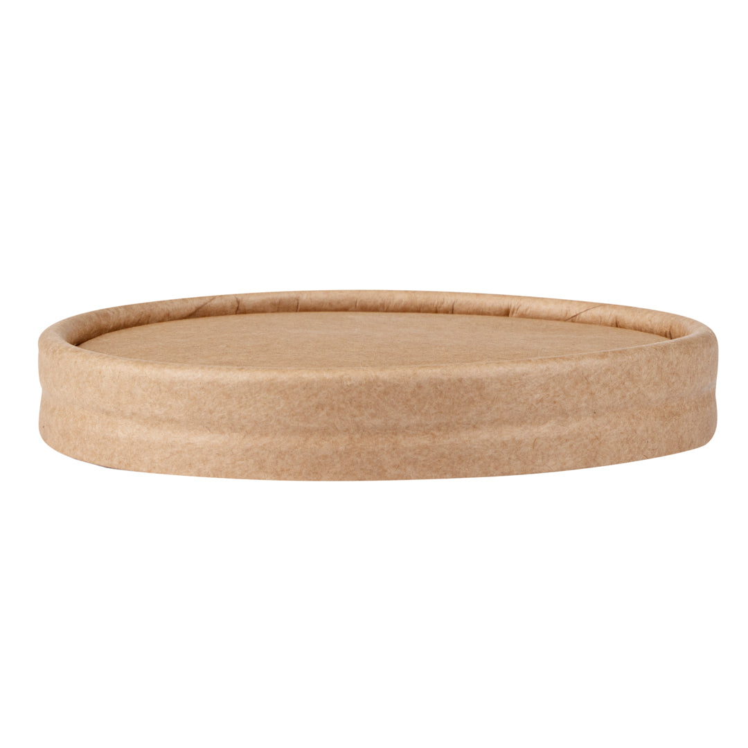 Coppetta Round Kraft Paper To Go Cup Lid - Fits 5 oz - 3 1/2" x 3 1/2" x 1/2" - 50 count box