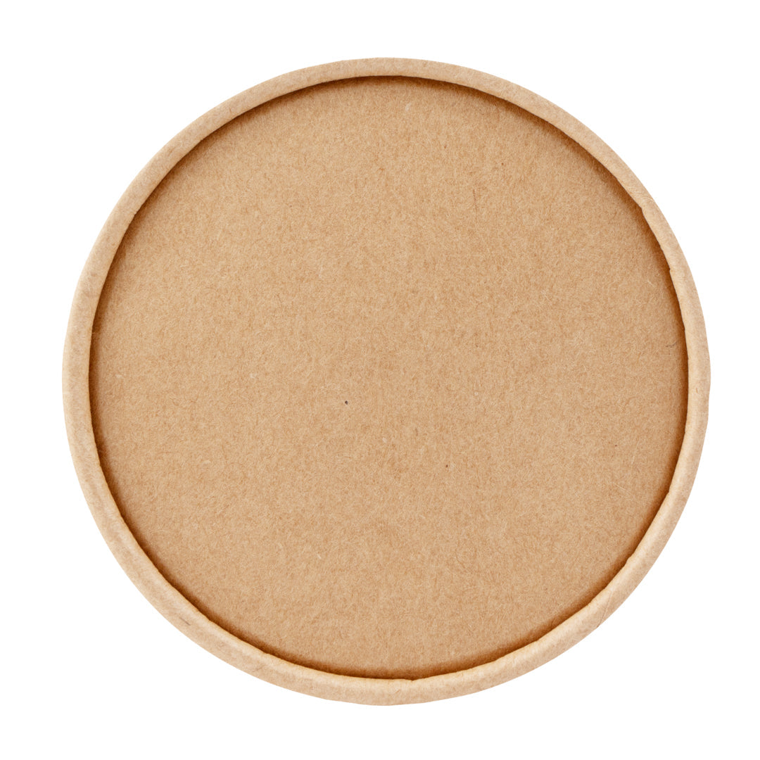 Coppetta Round Kraft Paper To Go Cup Lid - Fits 5 oz - 3 1/2" x 3 1/2" x 1/2" - 50 count box