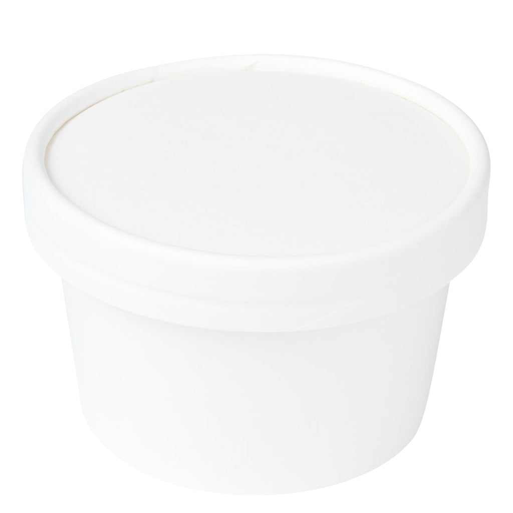 Coppetta Round White Paper To Go Cup Lid - Fits 5 oz - 3 1/2" x 3 1/2" x 1/2" - 200 count box