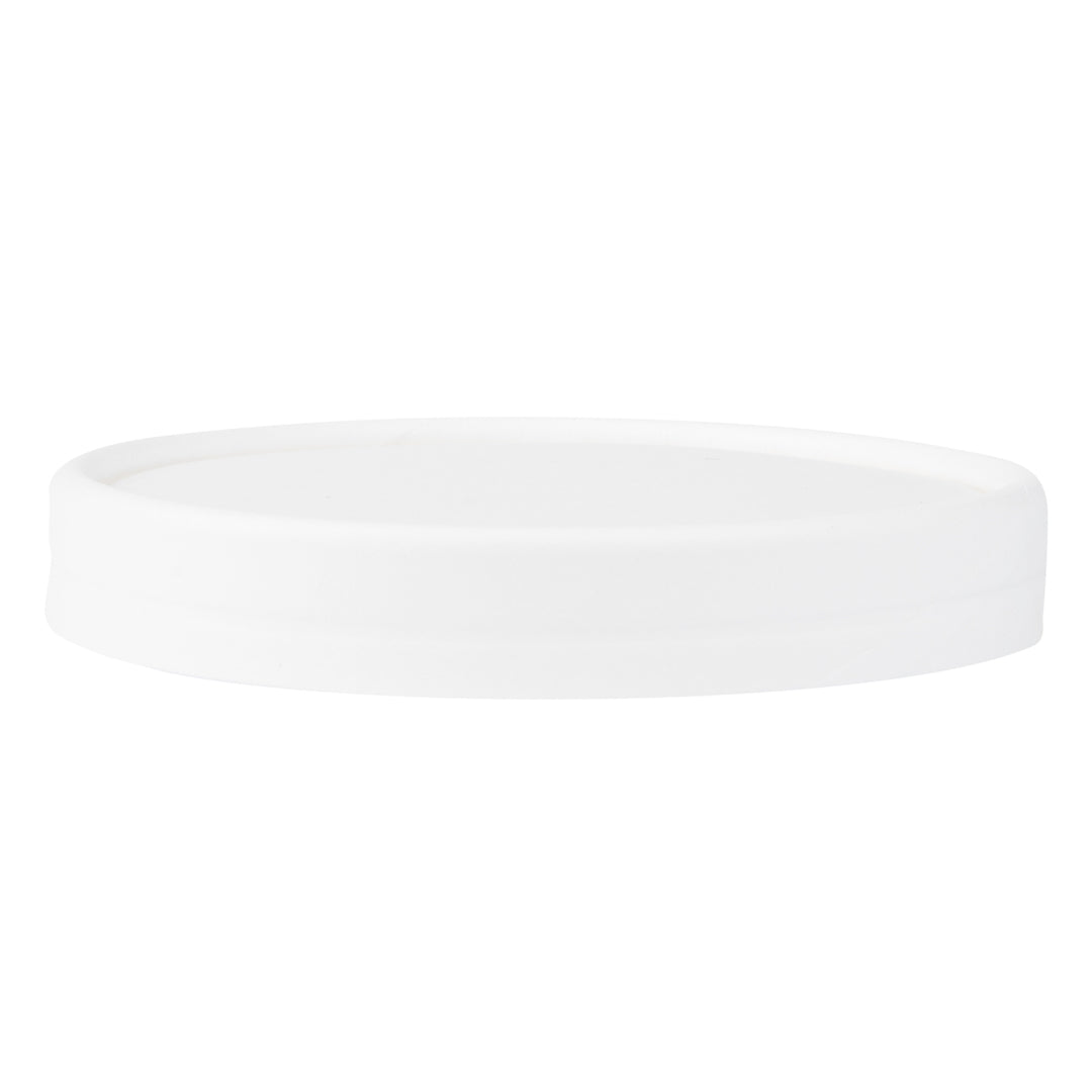 Coppetta Round White Paper To Go Cup Lid - Fits 5 oz - 3 1/2" x 3 1/2" x 1/2" - 50 count box